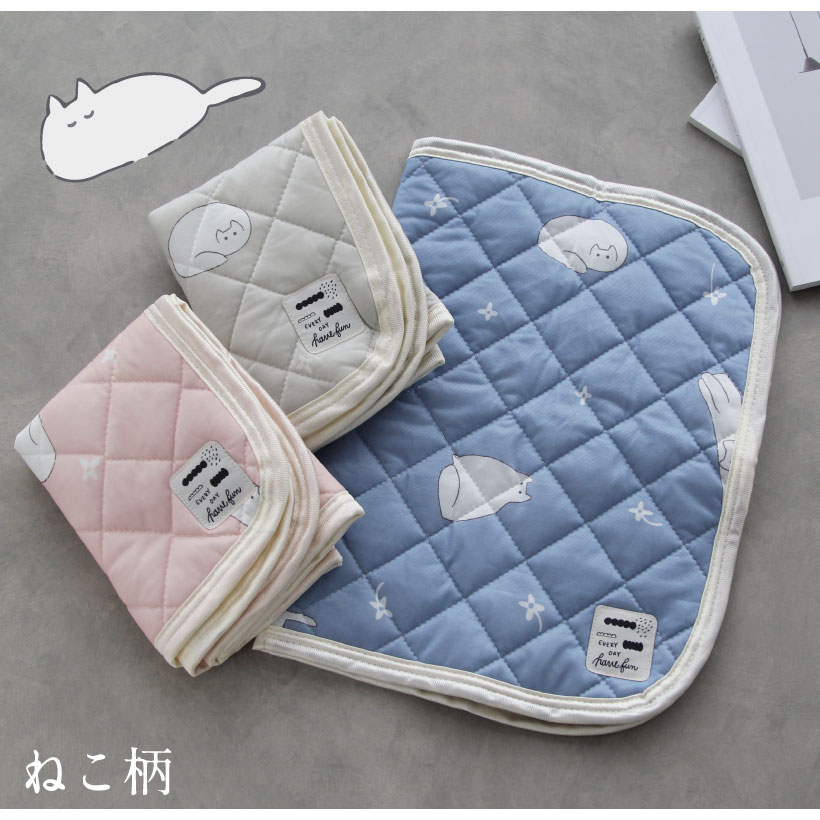 ひんやり枕パッド 接触冷感枕カバー ピローパット 寝具 夏 ねこ うみ【メール便1枚のみ対応可能】【N】【Y】