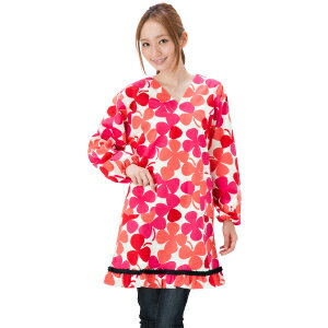 フェアリークローバーVネック割烹着 日本製 おしゃれ かわいい エプロン かっぽう着 プレゼント ギフト【メール便1枚のみ送料無料】【N】【M】【レビュー特典対...