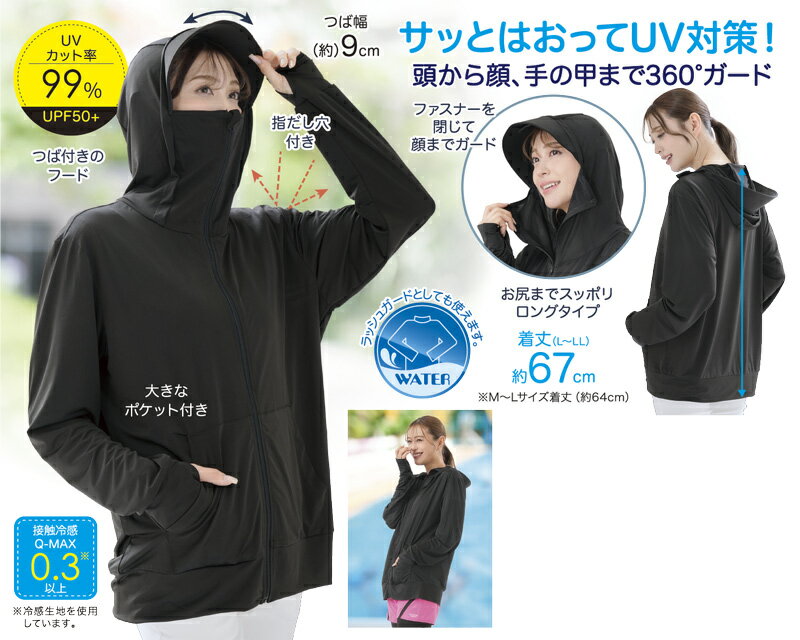 UV＆クール顔までガードパーカー