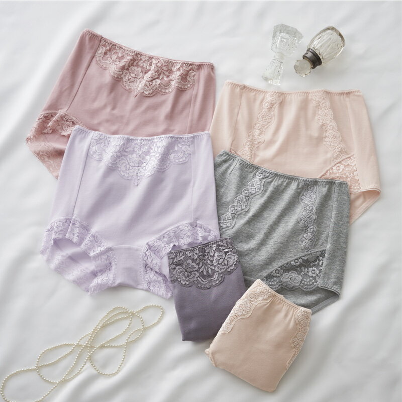 しっとりヒアルロン酸加工1分丈ショーツ6色組