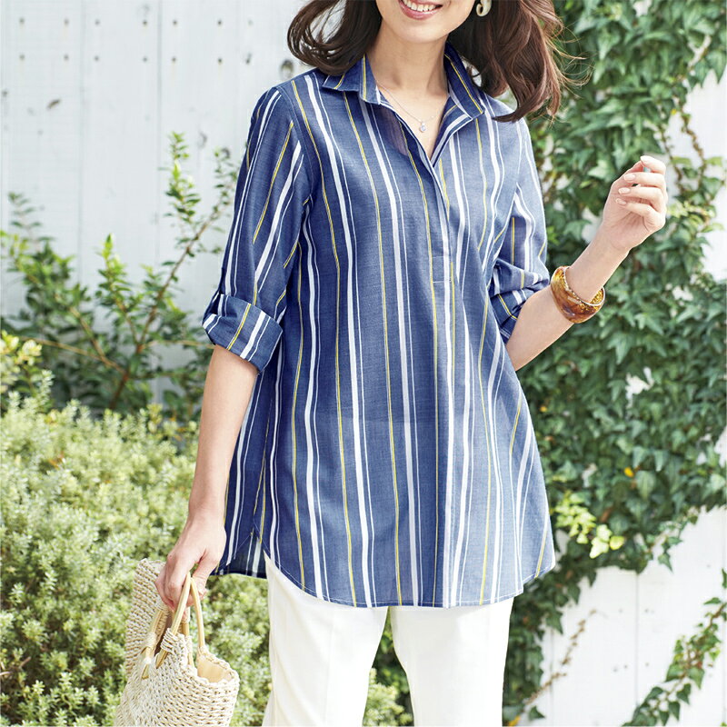 さらっと着られるストライプシャツ3点セット