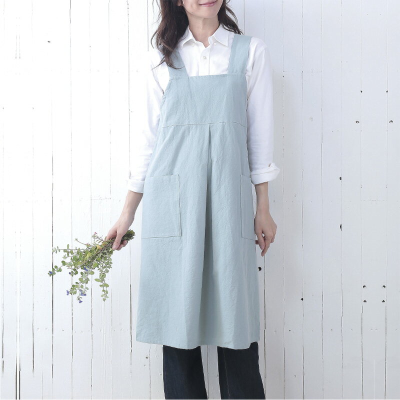 肩ひもタックワンピースエプロン