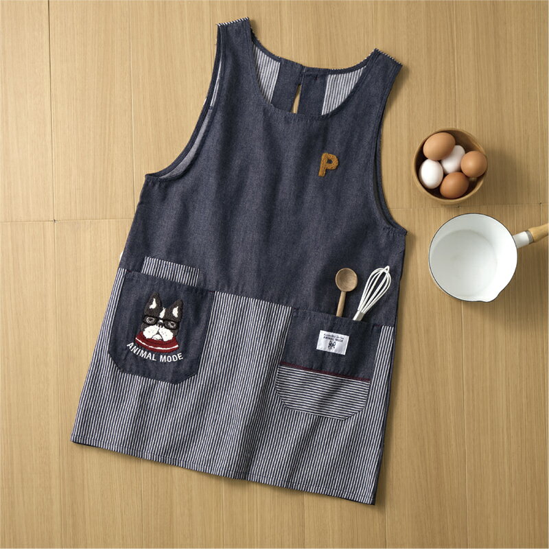 パウロ先染めデニム調エプロン