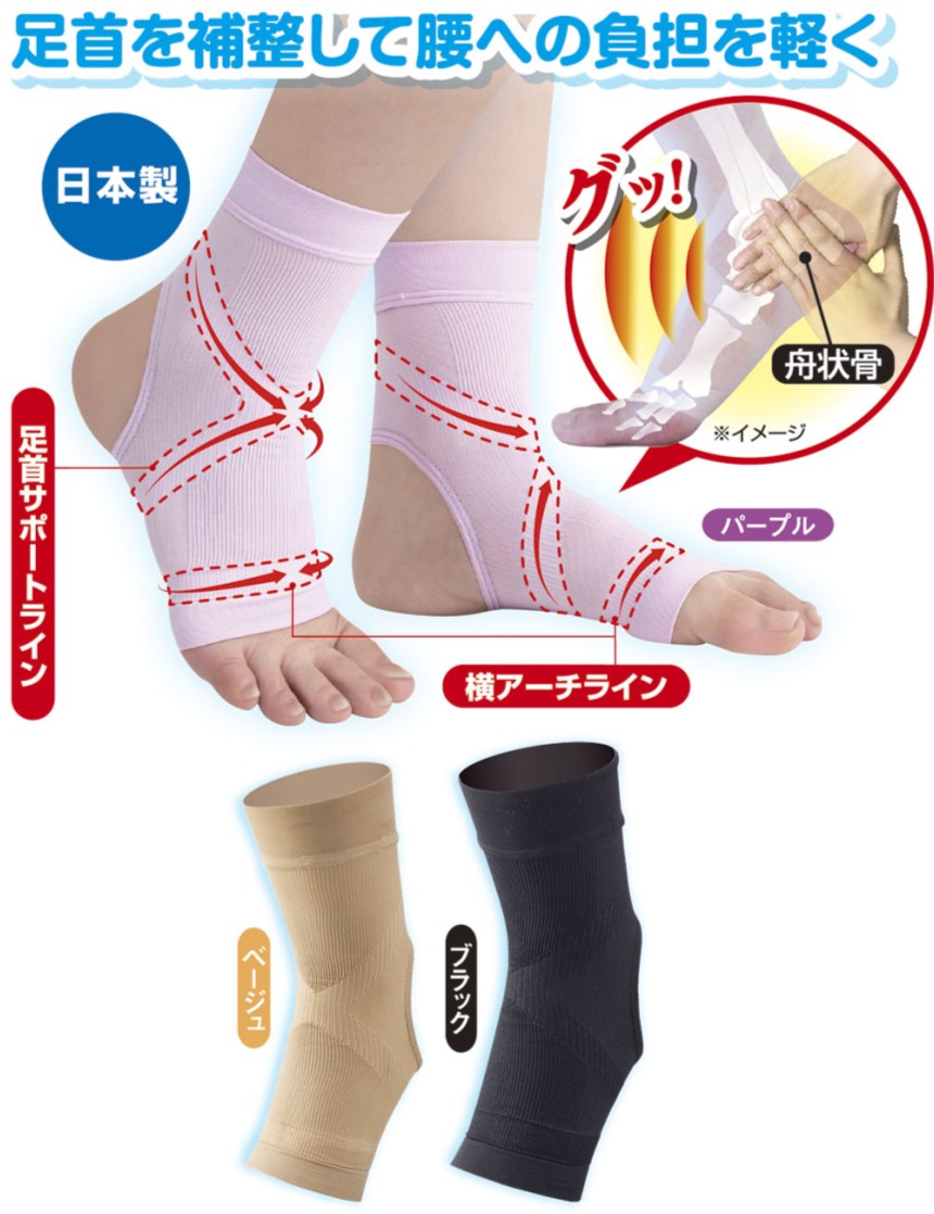 足首着用腰らくサポーター【2足組】