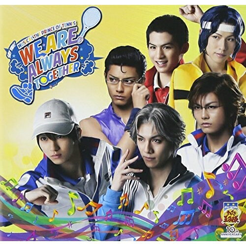 WE ARE ALWAYS TOGETHER (CD+DVD(「WE ARE ALWAYS TOGETHER」＜TYPE A＞PV収録)) (TYPE A/10周年記念)ミュージカル小越勇輝、多和田秀弥、山本一慶、矢田悠祐、黒羽麻璃央、稲垣成弥、章平　発売日 : 2013年4月24日　種別 : CD　JAN : 4582243215251　商品番号 : NEZM-90001【商品紹介】ミュージカル『テニスの王子様』の10周年(2013年時)記念シングル。”青学vs比嘉”公演より発表されたアンコール・ソング「WE ARE ALWAYS TOGETHER」を収録。カップリングには、ミュージカル『テニスの王子様』ファースト・シーズンのアンコール・ソングを青学、氷帝、六角、立海、比嘉のキャストによって新録音(同)したものを収録。初回製造盤限定特典としてイベント参加券が封入される。【収録内容】CD:11.WE ARE ALWAYS TOGETHER2.On My Way3.F・G・K・S4.WE ARE ALWAYS TOGETHER(Original Karaoke)DVD:21.WE ARE ALWAYS TOGETHER(TYPE A)(PV)