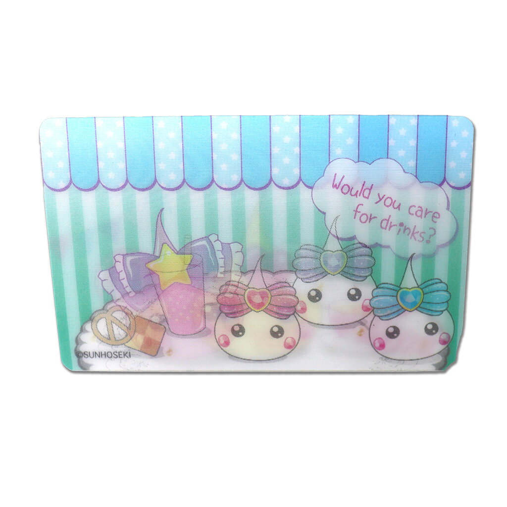 【送料無料】ほっぺちゃん レンチキュラー ステッカー　ティータイム／サン宝石