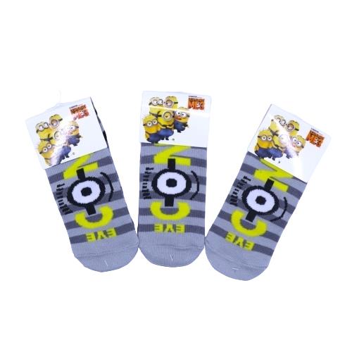 【送料無料】 版権 キッズソックス (ミニオンズ)(グレーボーダー)(13-18cm)(3足セット)みっとめるへん社 【送料無料】 版権 キッズソックス (ミニオンズ)(グレーボーダー)(13-18cm)(3足セット)みっとめるへん社