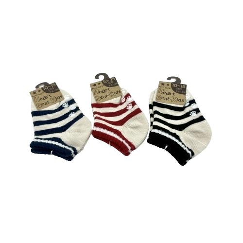 【送料無料】 ネイビー、レッド、ブラック(ボーダー)(10-15cm)(1歳〜3歳)(3足セット)みっとめるへん社