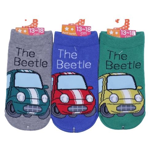 【送料無料】 キッズ The Beetle (グレー・ブルー・グリーン) (13-18cm) (3足セット)みっとめるへん社