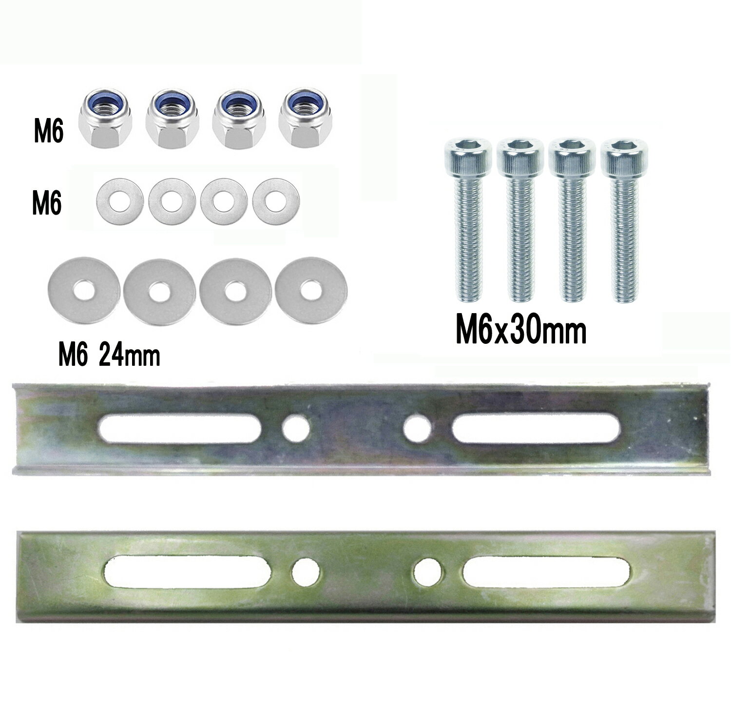 ベースプレート取付パーツセット ボルト径6mm 汎用タイプ リアボックス パーツ 取付 リアボックス トップケース バイク バイクボックス アルミリアボックス 取付 ステー パーツ (set-14) (topcaseop-6)
