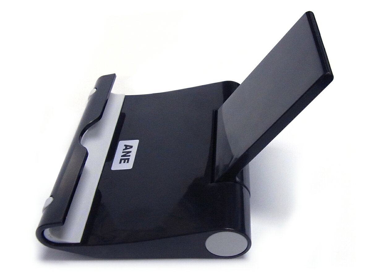 ANE スマホ タブレット スタンド ブラック[コンパクト折りたたみ収納]【角度調整可能】 スマートフォン タブレットPC