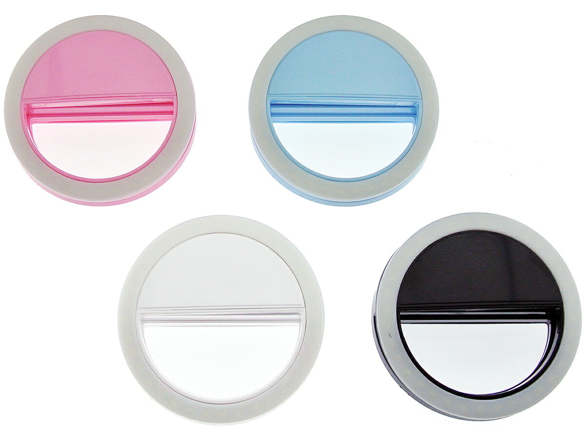 自撮りライト　LEDリングライト　瞳きらきら クリップ式　セルカライト　スマートフォン タブレットPC用　簡単取り付け 撮り補助LEDライト　 乾電池式　電池式　単4電池2本　電池付きのサムネイル