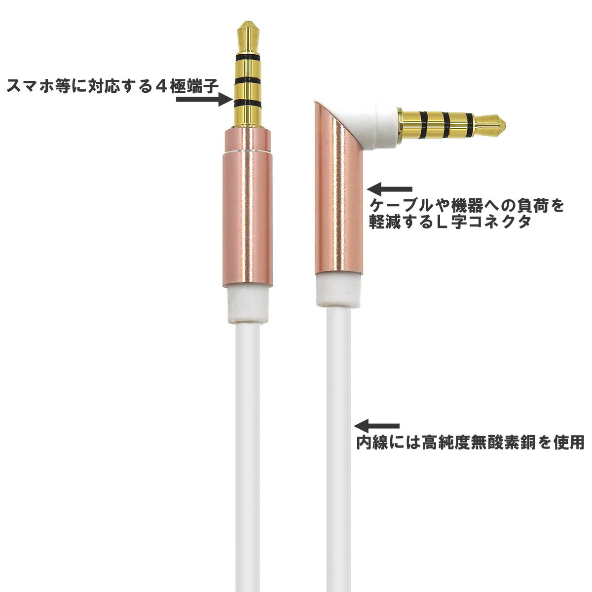 ANE ���ƥ쥪�ߥ˥ץ饰�����֥� 4�� 100cm ������� L��+ľ�� �������ⲻ�� ̵����Ƽ OFC ���å�ü��(����å���) 3.5���ץ饰��3.5mm (�إåɥۥ󥢥�� �إåɥۥ� ����ۥ� ¾ �ƥ��� ���� ���)