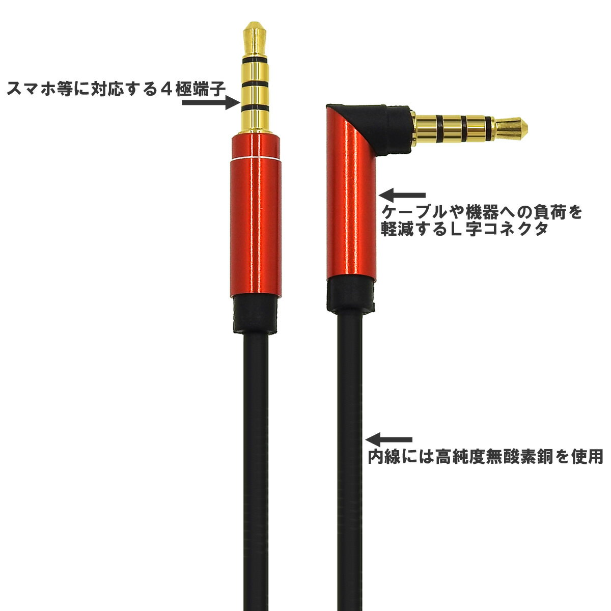 ANE ���ƥ쥪�ߥ˥ץ饰�����֥� 4�� 120cm ��å� L��+ľ�� �������ⲻ�� ̵����Ƽ OFC ���å�ü��(����å���) 3.5���ץ饰��3.5mm (�إåɥۥ󥢥�� �إåɥۥ� ����ۥ� ¾ �ƥ��� ���� ���)