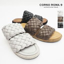 【40 OFF】残り僅か！37,38サイズ CORSO ROMA9 コルソローマ PONZA3012（NAPPA） イントレチャートフラットサンダル 22SS シューズ 春夏