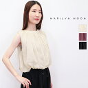 MARILYN MOON マリリンムーン 4252-150 2WAY タックテクニックシアーコットンバルーンブラウス ノースリーブショートブラウス tuck technique sheer cotton balloon blouse | 25SS トップス 春夏
