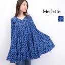 Merlette マーレット 195N09VP Solis Dress Print 4110300029 ソリスドレス Vネックティアードギャザーワンピース フラワープリント 花柄 | ワンピース 25SS 春夏(4)