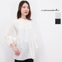 normment ノーメント S24S-F175 シースルー ボタニカルジャカードブラウス レースブラウス BOTANICAL JQ BLOUSE ドルマンスリーブ 七分袖 | 24SS トップス 春夏