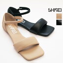 SHISEI シセイ 42023S ストラップフラットサンダル PADDED SANDALS パデッドサンダル スクエアトゥー ペタンコ レザーサンダル ローヒール シーセイ | 春夏 シューズ 23SS