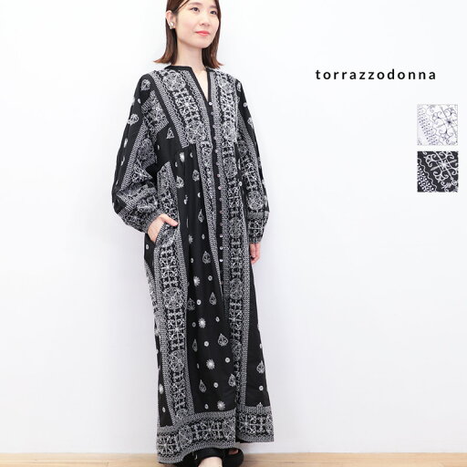 TORRAZZO DONNA トラッゾドンナ 6251-540 刺繍コットンドルマンワンピース 総柄 Vネック スキッパーシャツ シャツワンピース トラッツォドンナ | 25SS 春夏 TORRAZZO DONNA トラッゾドンナ 6251-540 刺繍コットンドルマンワンピース 総柄 Vネック スキッパーシャツ シャツワンピース トラッツォドンナ | 25SS 春夏