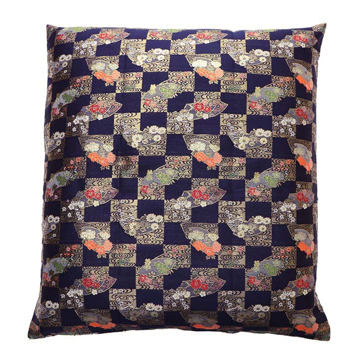 金襴御前（仏前）座布団カバー 『京扇（きょうおうぎ）カバー』 約62×64cm（八端判59×63cm用）【金襴生地 仏前座布団用カバー 着脱しやすい ファスナータイプ 法事 法要 お盆 日本製】