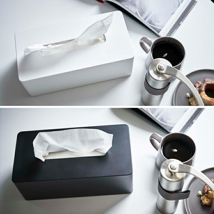 [ 厚型対応ティッシュケース タワー ] 山崎実業 タワーシリーズ tower ティッシュ ティッシュホルダー 収納 壁掛け 木ネジ 浮かせ収納 ティッシュ入れ ホワイト ブラック 3901 3902 [2]