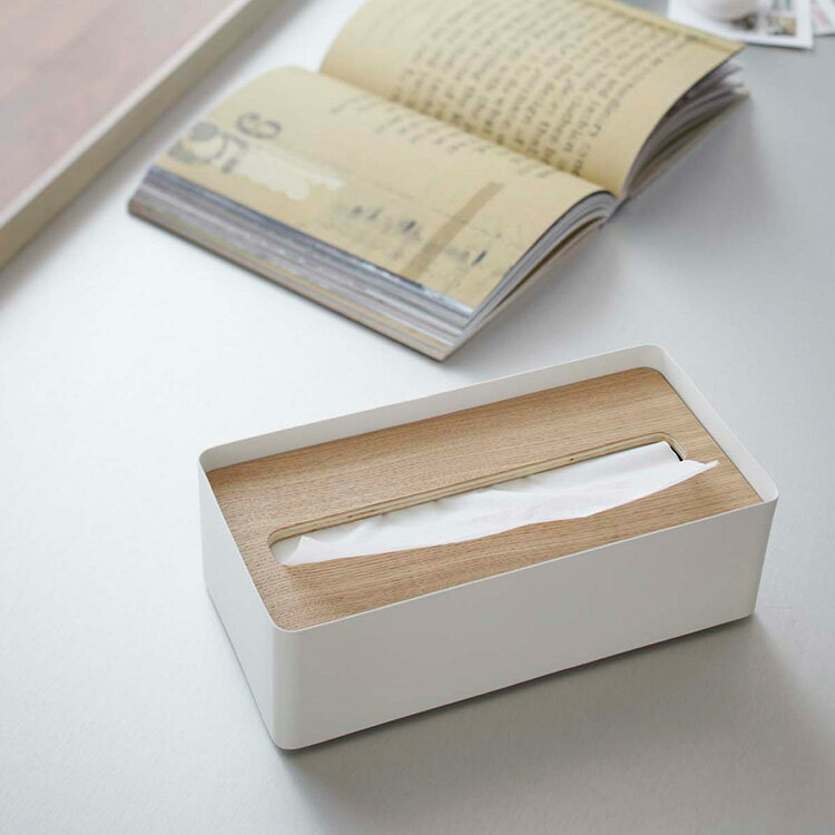 RIN 蓋付きティッシュケース リン L 【収納 ティッシュ テイッシュ ティッシュ 収納ケース 山崎実業】
