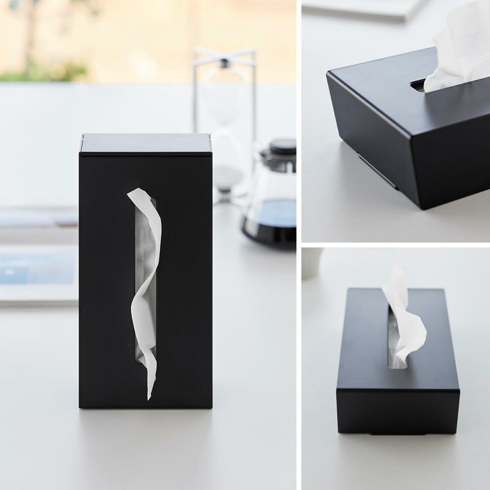 [ ツーウェイティッシュスタンド タワー ] 山崎実業 タワーシリーズ tower ティッシュケース 北欧 ティッシュボックス ティッシュボックスカバー 収納 縦 縦型 縦置き 横置き スリム シンプル ホワイト ブラック 1664 1665 [2]