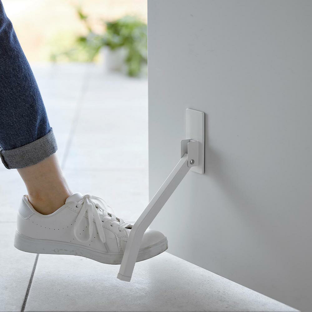 [ マグネット折り畳みドアストッパー スマート ロング ] 山崎実業 smart スマートシリーズ ドア止め 玄関 磁石 ホワイト ブラック 3724 3725 [2]