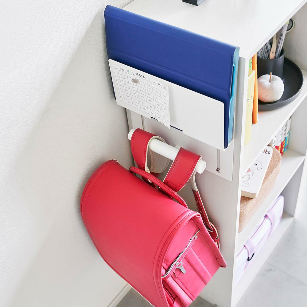 [ カラーボックス横タブレット&ランドセルホルダー タワー ] 山崎実業 タワーシリーズ tower 子供部屋 ランドセル スタンド 引っ掛け バッグハンガー ランドセルラック ホワイト ブラック 2123 2124