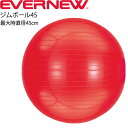 バランスボール エバニュー EVERNEW ジムボール45 ポンプ付 最大時直径45cm 適応身長120cm以下/トレーニング・フィットネス 体幹 インナーマッスル 体育用品 スポーツ施設 用具 器具 用品/ETB622