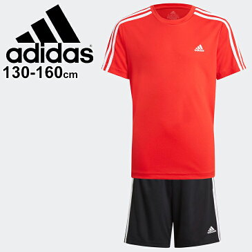 キッズ 半袖Tシャツ ハーフパンツ 2点セット ジュニア 120-160cm 男の子/アディダス adidas B D2M 3ストライプス Tシャツショーツセット/スポーツウェア ボーイズ サッカー 運動 セットアップ/29256-GN1493