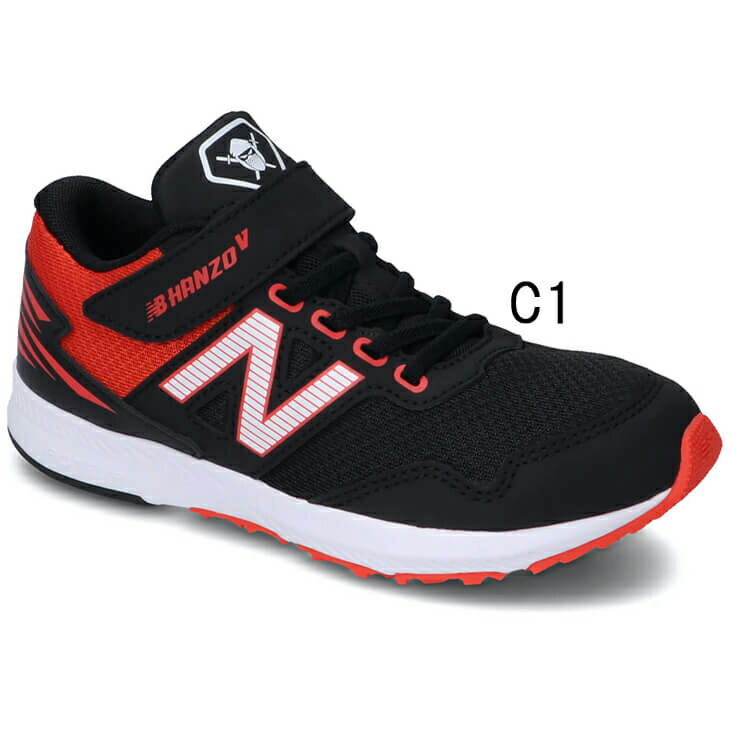 キッズ ジュニア ランニングシューズ 17-21.0cm 子供靴/ニューバランス Newbalance NB HANZO V ハンゾー/レーシング 運動会 小学生 男の子 女の子 運動靴 ベルクロ ゴム紐 くつ/PXHANV-A