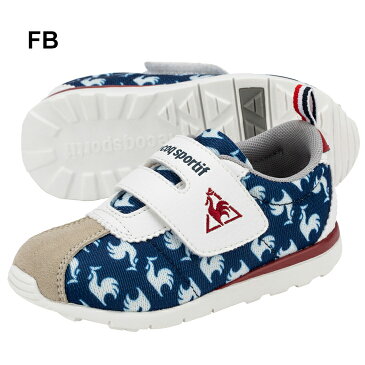 キッズ ベビー スニーカー シューズ 13-18.0cm 子供靴/ルコック le coq sportif モンペリエ IV NY ART F/軽量 総柄 メッシュ 男の子 女の子 靴 ベルクロ かわいい くつ/QL5RJC04【CP51q】