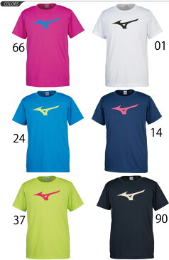 キッズ 半袖Tシャツ ジュニア 男の子 女の子 子ども/Mizuno ミズノ スポーツウェア 子供服 130-150cm ビッグロゴ 男児 女児 陸上 サッカー 野球 テニス 部活 練習着/32JA8155-