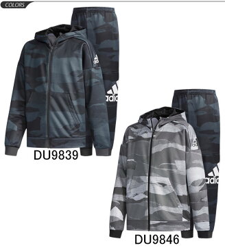 スウェット キッズ 上下セットジュニア 男の子 ボーイズ/アディダス adidas ライトスウェット CAMO フルジップパーカー ロングパンツ 上下組/スポーツウェア カモ柄 迷彩 スエット トレーナー 普段使い セットアップ/FTJ54-FTJ52