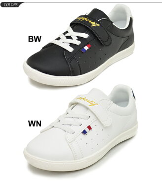 【全品P5倍★5月5日限定】キッズシューズ ジュニア スニーカー 男の子 女の子 子ども/ルコック le coq sportif LA ロ-ラン K キッズ/コートスタイル ベルクロ 子供靴 16.0-22.0cm 軽量 通園 通学 靴 くつ/QL4NJC04【CP51q】