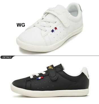 【全品P5倍★5月5日限定】キッズシューズ ジュニア スニーカー 男の子 女の子 子ども/ルコック le coq sportif LA ロ-ラン K キッズ/コートスタイル ベルクロ 子供靴 16.0-22.0cm 軽量 通園 通学 靴 くつ/QL4NJC04【CP51q】