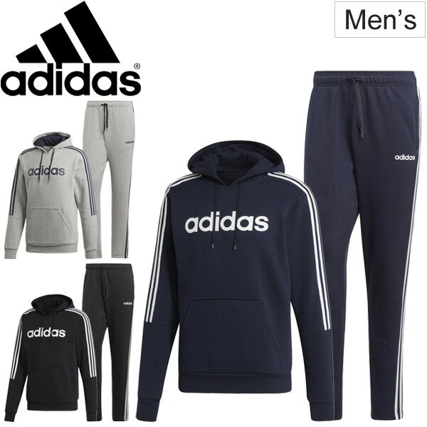 【店内全品P5倍★5月31日＆6月1日限定】スウェット 上下セット メンズ アディダス ADIDAS M CORE プルオーバーフーディ ロングパンツ 上下組 スエット スポーツ ジム アフタースポーツ 普段使い 部屋着 男性 セットアップ/GER42-FSG26