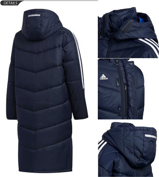 中綿コート キッズ 男の子 女の子 ジュニア アウター アディダス adidas B MH バデッド ロングコート 裏起毛 子供服 130-160cm 防寒 フード付き ベンチコート 寒さ対策 スポーツウェア シンプル/FYQ41