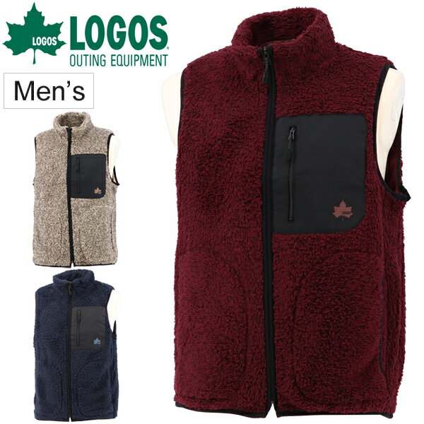 ベスト メンズ アウター ロゴス LOGOS 庭キャンプフリース ボアベスト アウトドアウェア ポケット付き フルジップ 防寒着 冬キャンプ タウンユース 袖なし 紳士服 羽織り ワンポイント シンプル おしゃれ/9433-7356のサムネイル