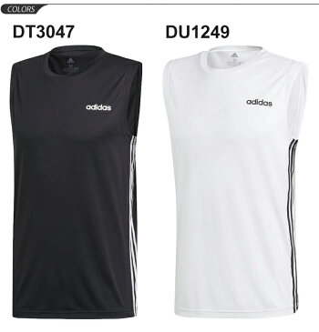 【全P5倍＆クーポンあり★6月11日まで】ノースリーブシャツ メンズ アディダス adidas M CORE スリーブレス3ストライプスTシャツ/男性用 スポーツウェア 自宅トレーニング ランニング ジム 袖なし クルーネック トップス/FSF39