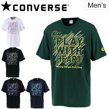 Tシャツ 半袖 メンズ コンバース CONVERSE プリントTシャツ スポーツウェア バスケットボール 部活動 中高校生 バスケットウェア クルーネック 吸汗速乾 男性 半袖シャツ トップス/CB292312