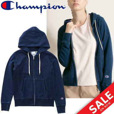 【全品P5倍★9月1日限定】スウェット パーカー 長袖 レディース チャンピオン champion リバースウィーブ 10oz(オンス) インディゴ染め スエット ジップアップ フーディ トレーナー スポーツカジュアル 普段着 女性用 トップス CWL112 正規品/ CW-L112【取寄】【RKap】