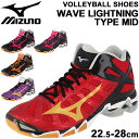 バレーボールシューズ メンズ レディース 当店オリジナルカラー/ミズノ Mizuno WAVE LIGHTNING TYPE MID 限定 ウエーブライトニング 22.5-28cm/ミッドカット ひも靴 競技 スポーツ バレーシューズ 練習 部活 試合 くつ/V1GX201000