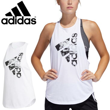 【全P5倍＆クーポンあり★6月11日まで】タンクトップ レディース アディダス adidas W BOS /スポーツウェア ノースリーブ 女性 自宅トレーニング フィットネス ランニング ジム ホワイト トップス/GUR61-FM1649