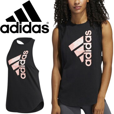 【全P5倍＆クーポンあり★6月11日まで】タンクトップ レディース アディダス adidas W BOS /スポーツウェア ノースリーブ 女性 自宅トレーニング フィットネス ランニング ジム ブラック トップス/GUR61-FM1650