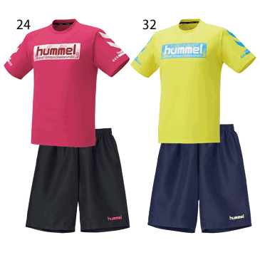 キッズ Tシャツ ハーフパンツ 上下セット ジュニア 2点セット/ヒュンメル hummel プラシャツ ウーブンパンツ 上下組/スポーツウェア 子供服 セットアップ サッカー 部活 練習 普段着/HJP4133-HJP2069