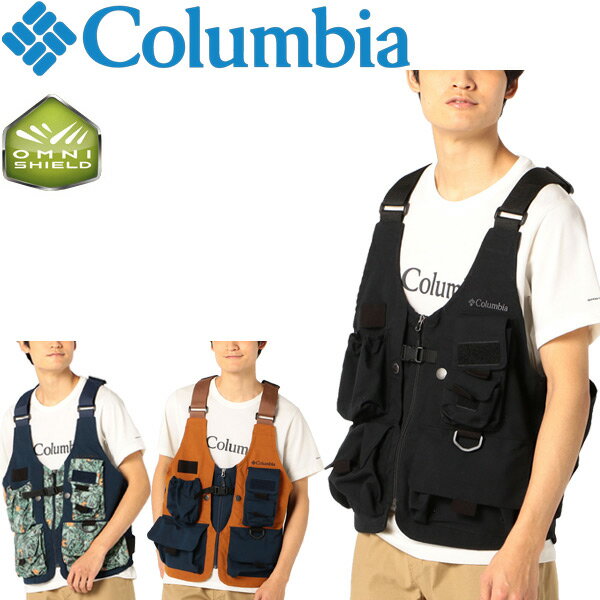 ベスト メンズ コロンビア Columbia グリーンパインズ ベスト/アウトドアウェア 撥水加工 キャンプ フェス 野外 男性 アウター ポケット充実/PM3793