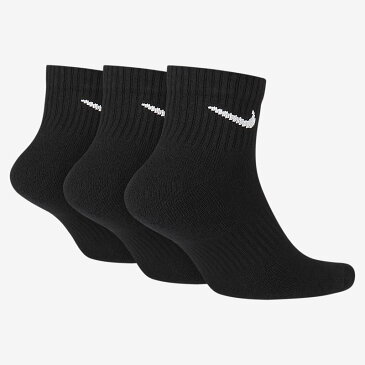 【全品P5倍★5月5日限定】ソックス 3足セット 靴下 メンズ レディース キッズ ナイキ NIKE 3P エブリデイ クッション アンクル ソックス 3足組 スポーツ クォーター 通学 スクール 普段使い/SX7667-010